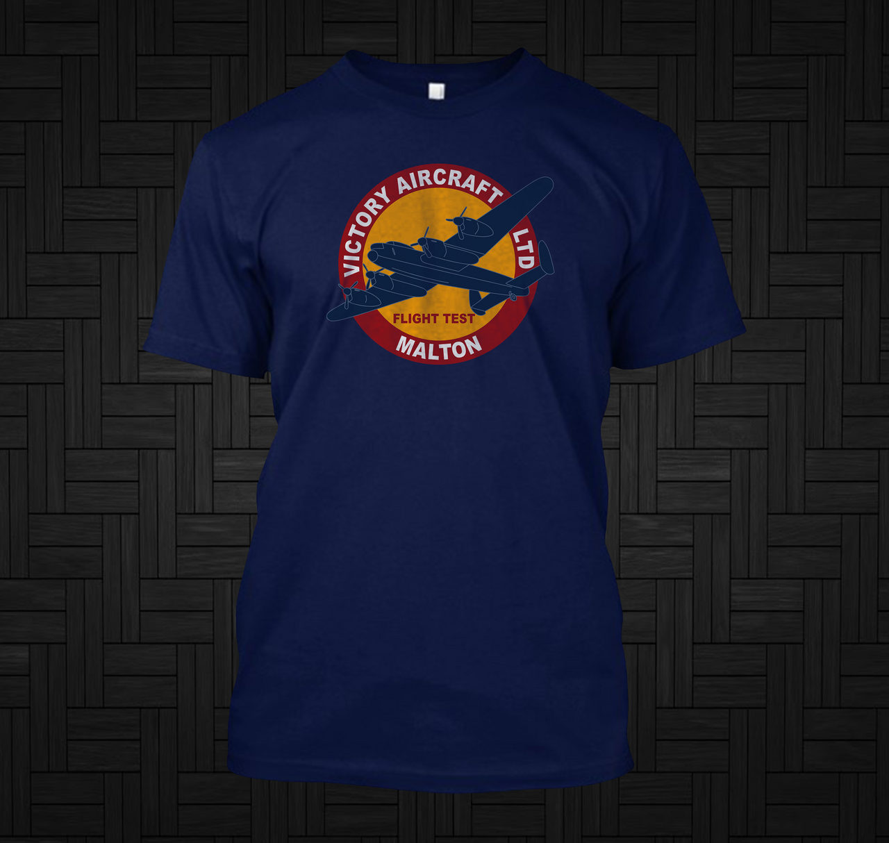 Victory Aircraft Flight Test Lancaster Navy T-Shirt